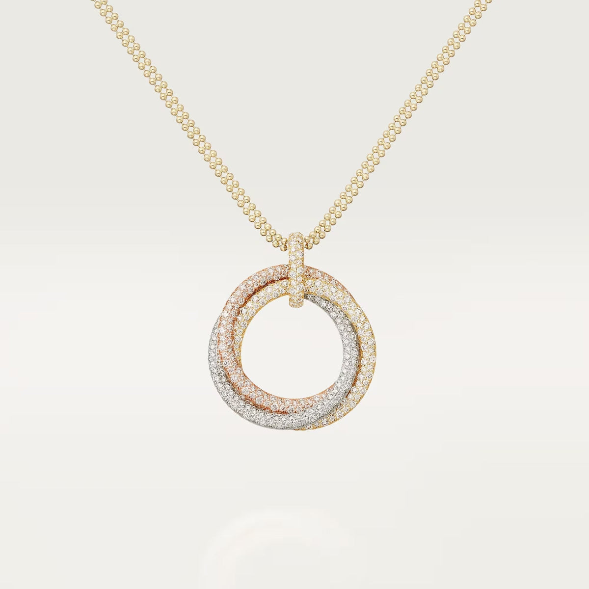 [✨ROSE💎]TRINITY LARGE FULL DIAMOND  NECKLACE