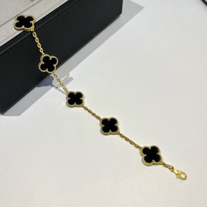 [✨ROSE💎] CLOVER 5 MOTIF ONYXS BRACELET COLLECTION