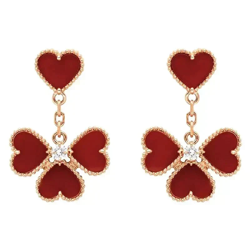 [✨ROSE💎]SWEET CLOVER CARNELIAN EARRINGS
