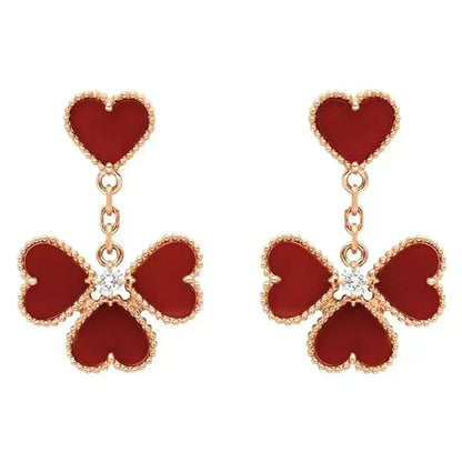 [✨ROSE💎]SWEET CLOVER CARNELIAN EARRINGS