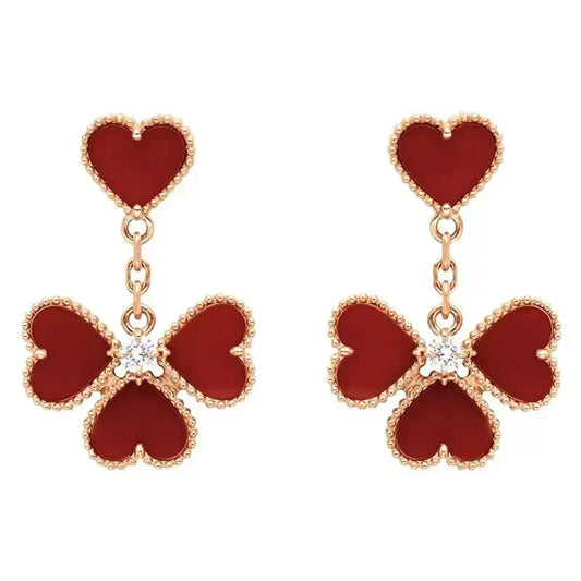 [✨ROSE💎]SWEET CLOVER CARNELIAN EARRINGS