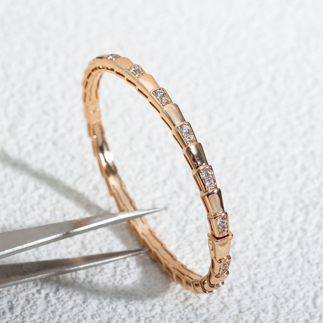 [✨ROSE💎]SERPENTI BRACELET PINK GOLD DIAMOND