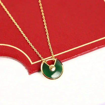 [✨ROSE💎]AMULETTE GOLD MALACHITE NECKLACE