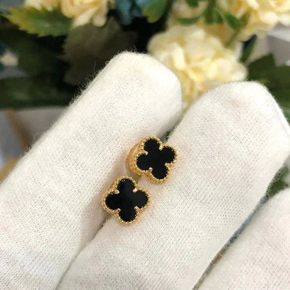 [✨ROSE💎]CLOVER MINI 9.5MM BLACK MOP EARRINGS