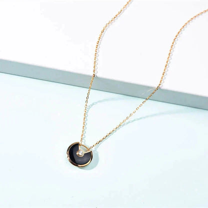 [✨ROSE💎]AMULETTE GOLD CARNELIAN ONYX NECKLACE