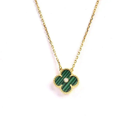 [✨ROSE💎]CLOVER 15MM DIAMOND TURQUOISE NECKLACE