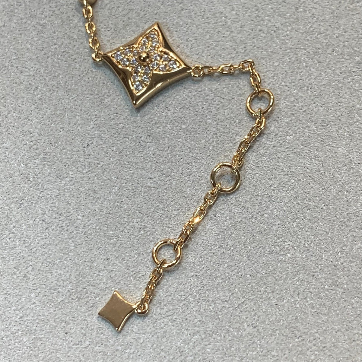 [✨ROSE💎]STAR AND SUN 4 MOTIFS GOLD DIAMONDS BRACELET