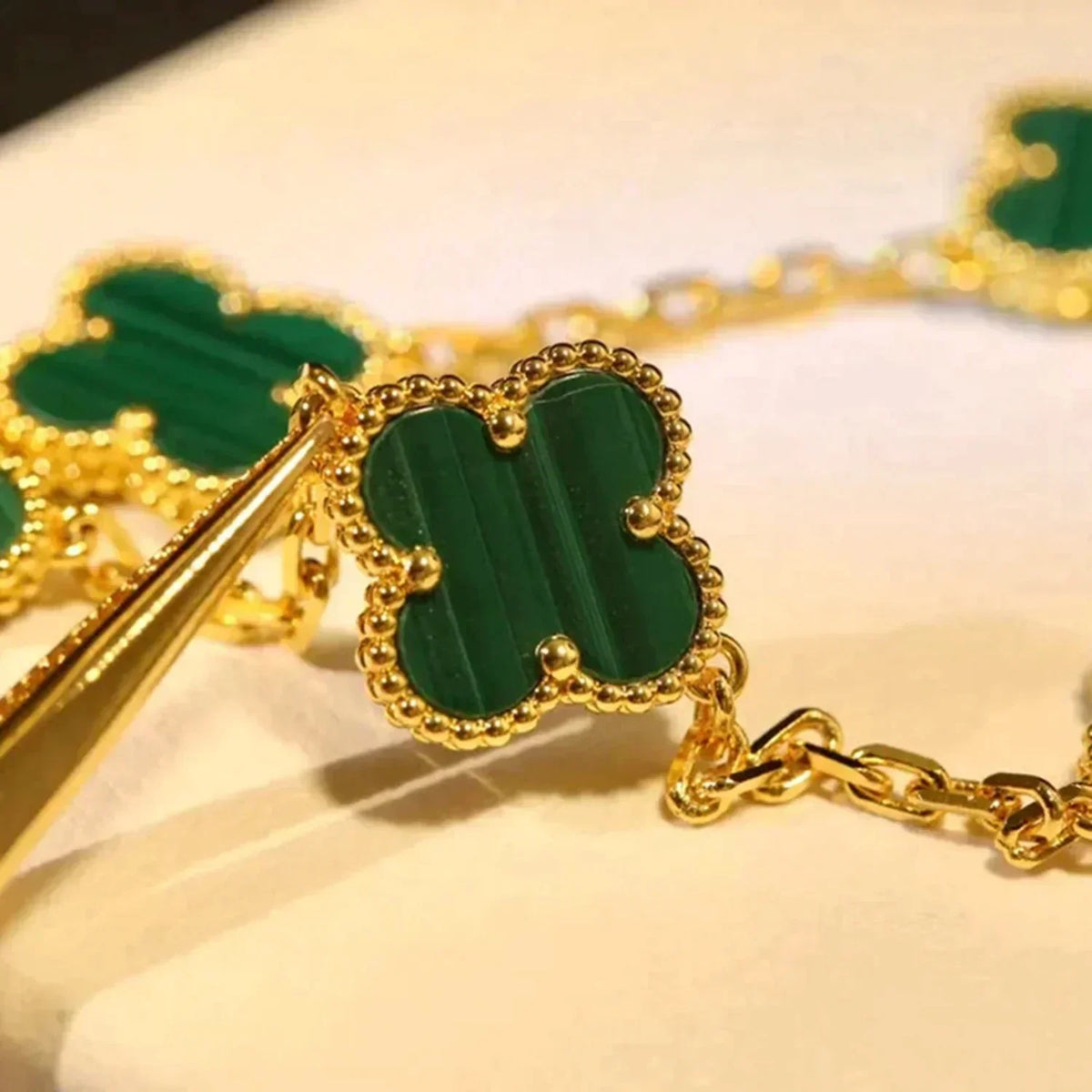 [✨ROSE💎] CLOVER 5 MOTIF MALACHITE BRACELET COLLECTION