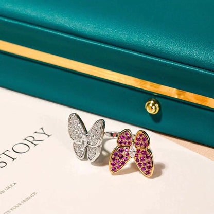 [✨ROSE💎]TWIN BUTTERFLY DIAMOND RING