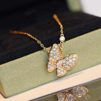 [✨ROSE💎]BUTTERFLY DIAMOND NECKLACE