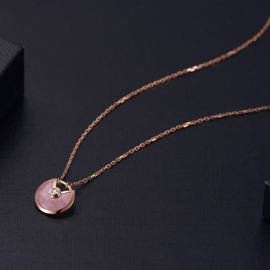 [✨ROSE💎]AMULETTE ROSE GOLD PINK MOP NECKLACE