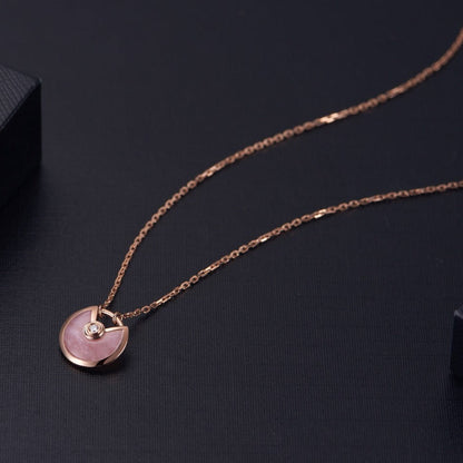 [✨ROSE💎]AMULETTE ROSE GOLD PINK MOP NECKLACE