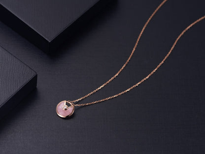[✨ROSE💎]AMULETTE ROSE GOLD PINK MOP NECKLACE