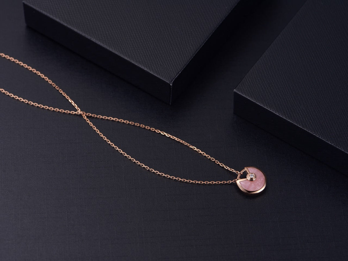 [✨ROSE💎]AMULETTE ROSE GOLD PINK MOP NECKLACE