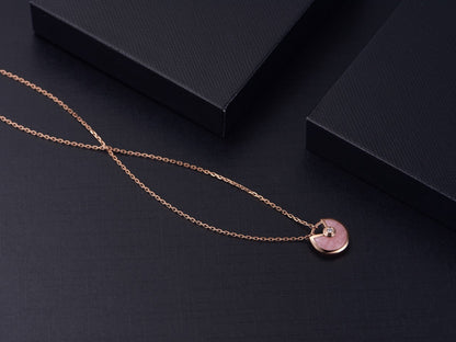 [✨ROSE💎]AMULETTE ROSE GOLD PINK MOP NECKLACE
