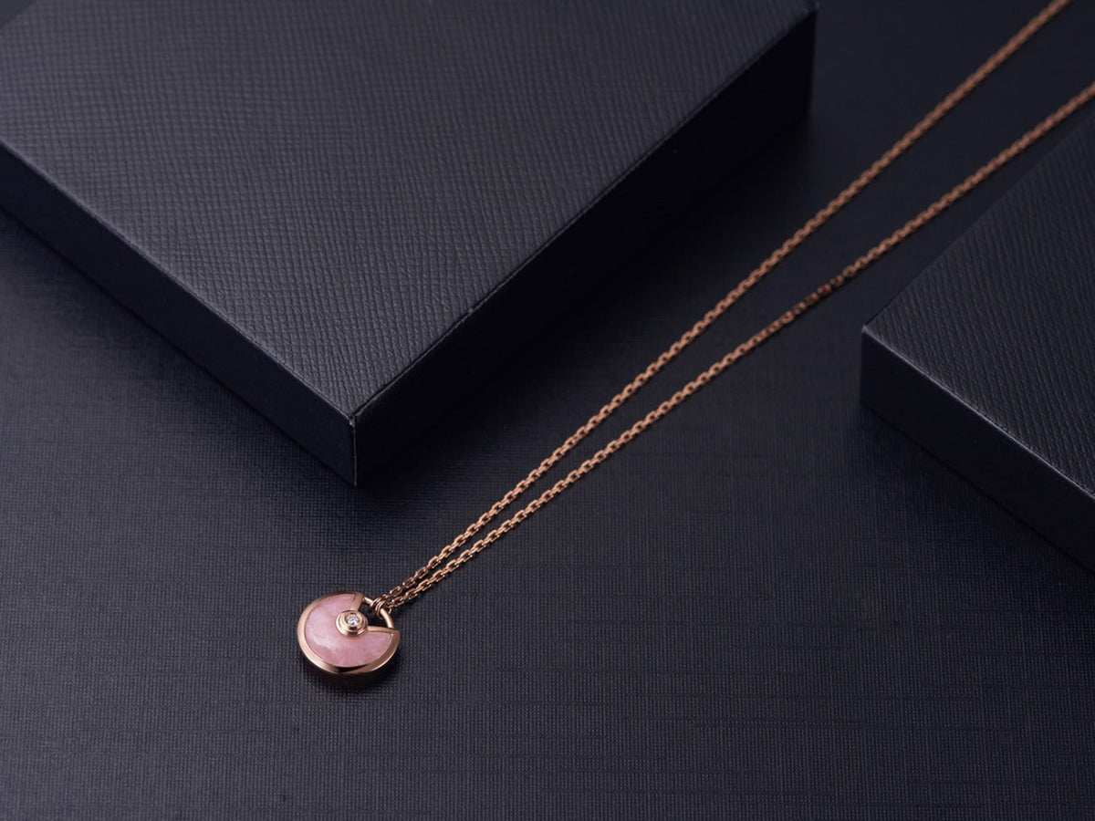 [✨ROSE💎]AMULETTE ROSE GOLD PINK MOP NECKLACE