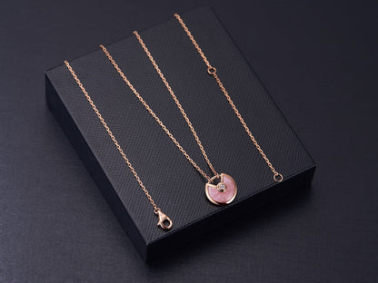 [✨ROSE💎]AMULETTE ROSE GOLD PINK MOP NECKLACE