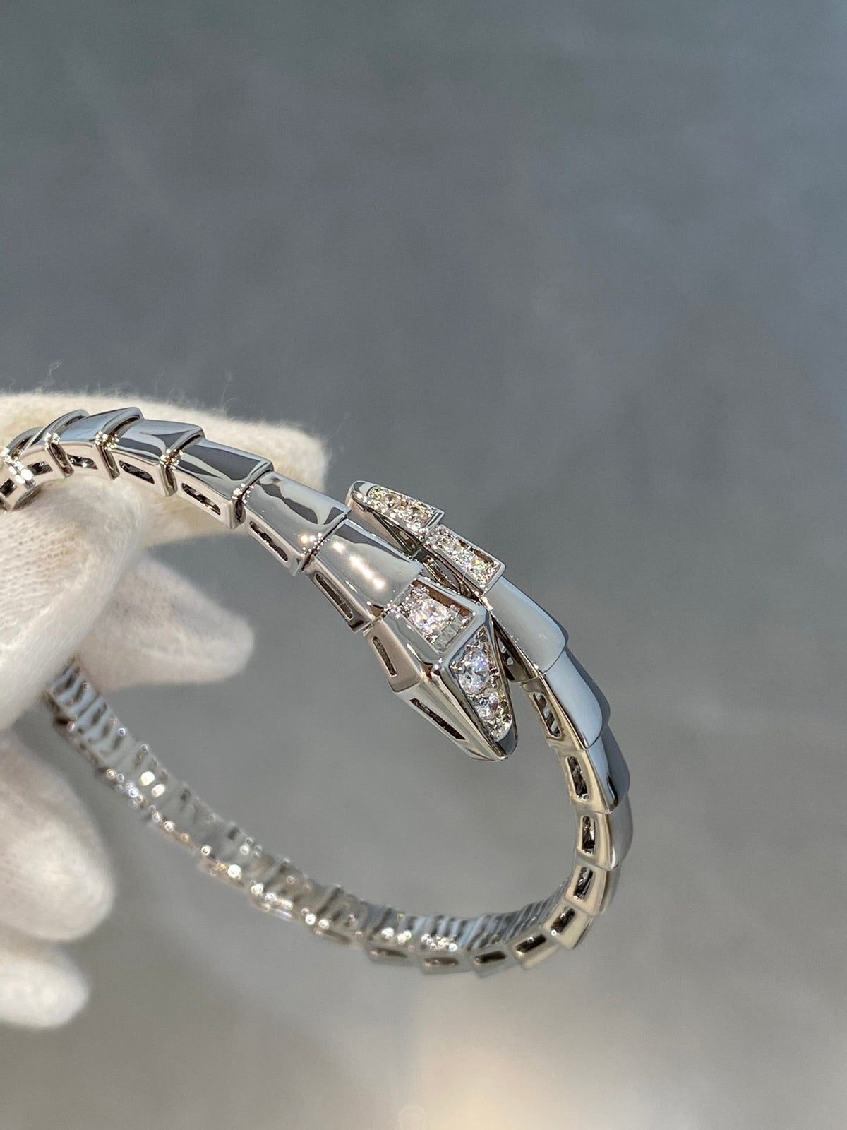[✨ROSE💎]SERPENTI BRACELET DIAMONDS SILVER