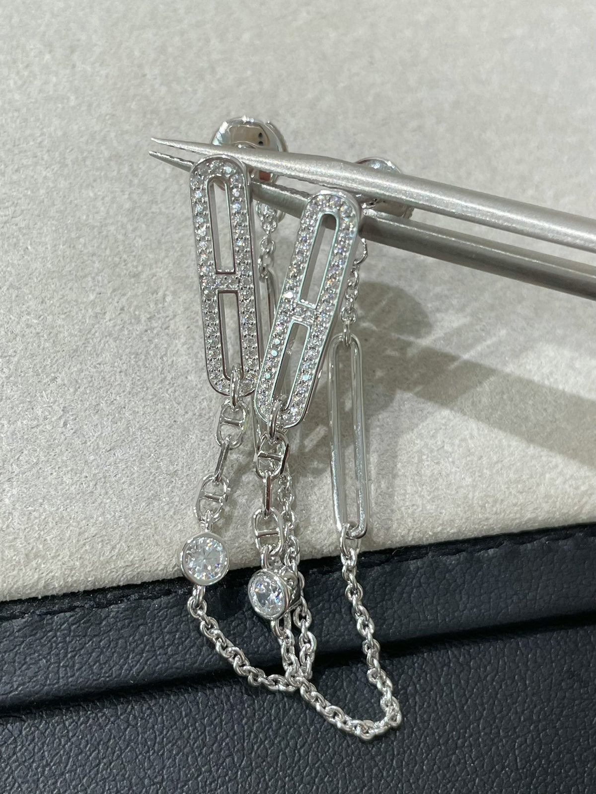 [✨ROSE💎]CHAINE CHAOS DIAMOND DROP EARRINGS