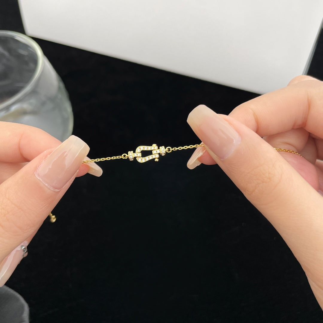 [✨ROSE💎]FORCE 10 FULL DIAMOND BUCKLE CHAIN LINK MINI MODEL