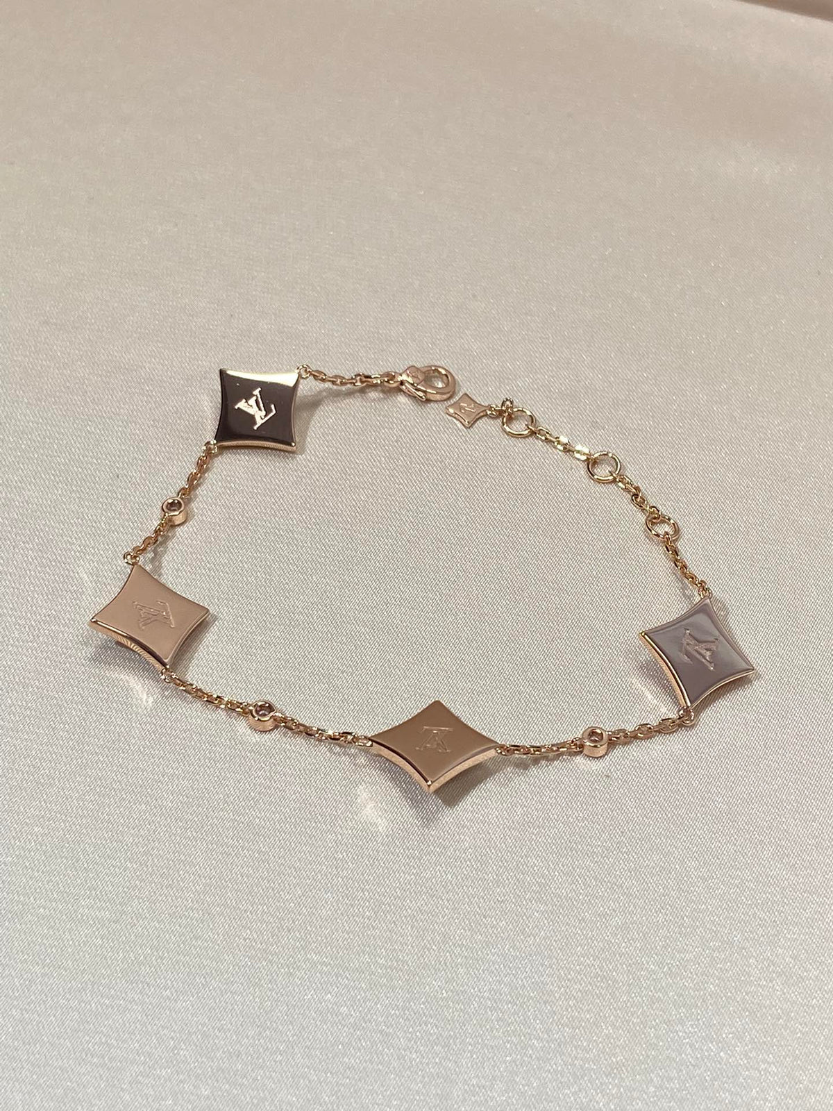 [✨ROSE💎]STAR 4 MOTIF MOP DIAMOND PINK GOLD BRACELET