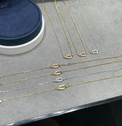 [✨ROSE💎]FORCE 10 DIAMOND PINK GOLD NECKLACE
