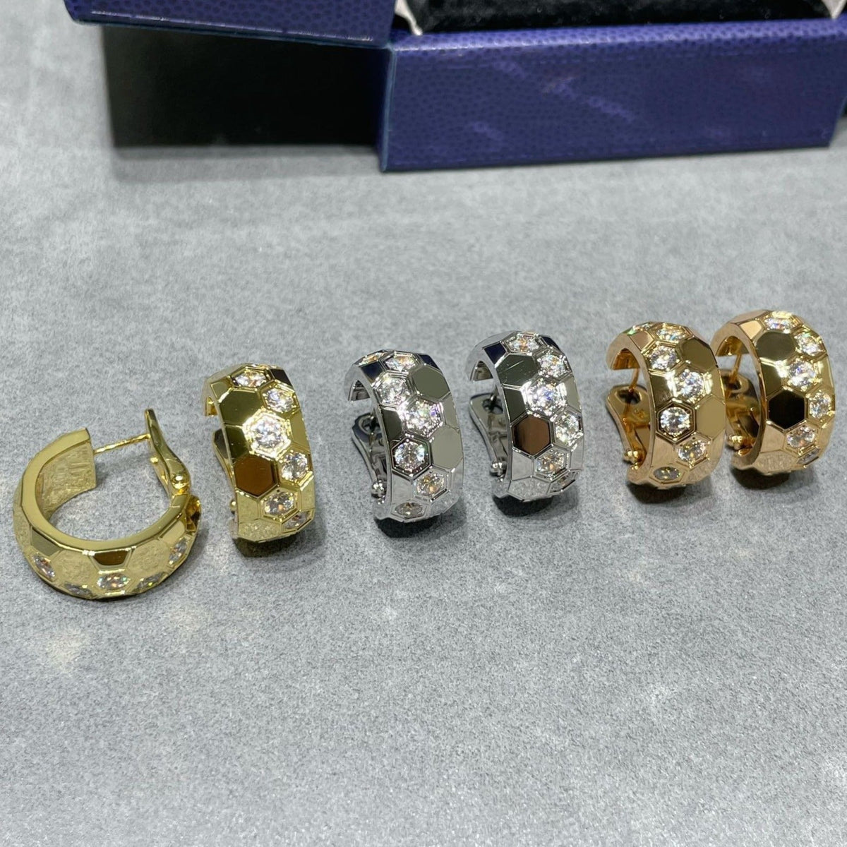 [✨ROSE💎]BEE LOVE DIAMOND HOOP EARRINGS