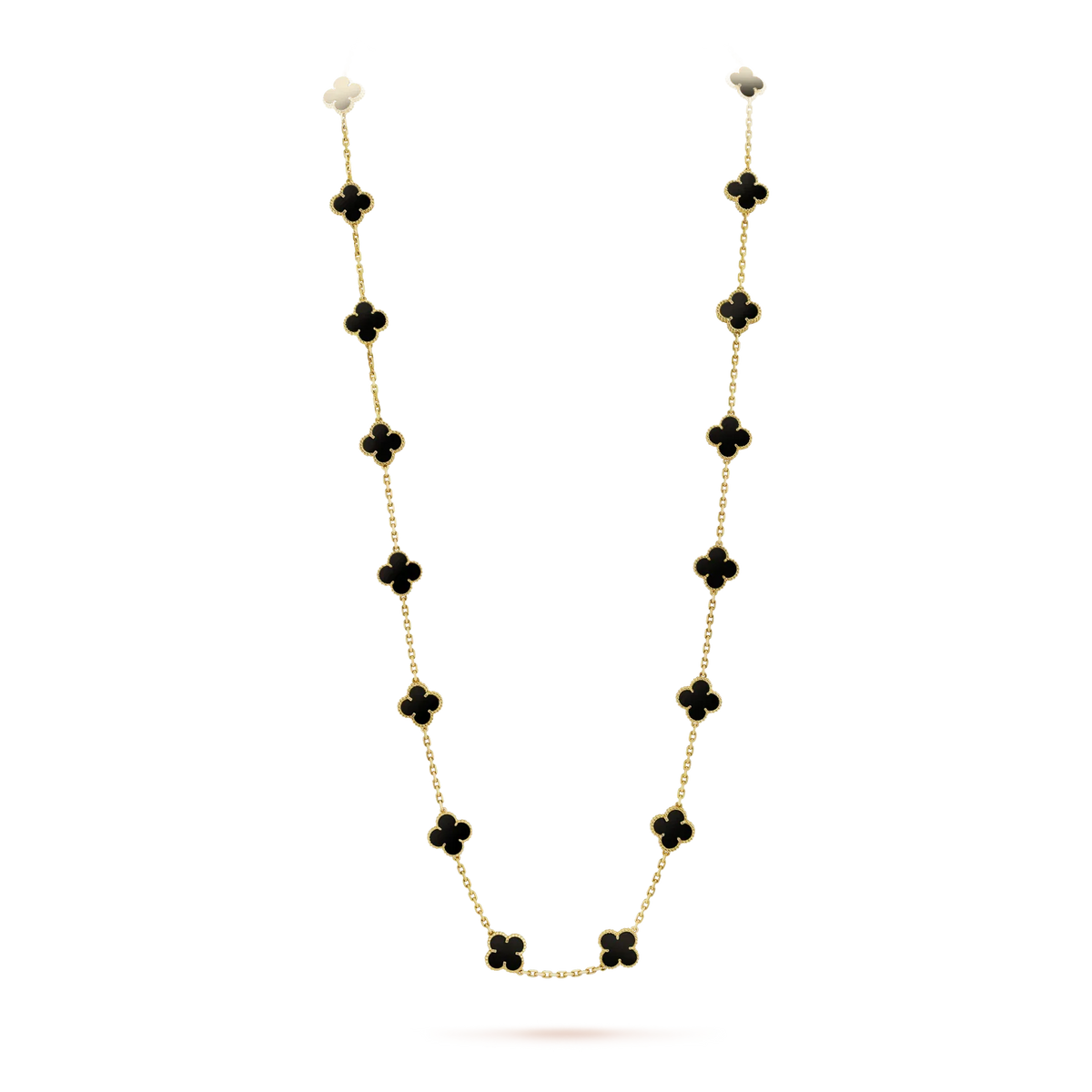 [✨ROSE💎]CLOVER 20 MOTIFS ONYX NECKLACE