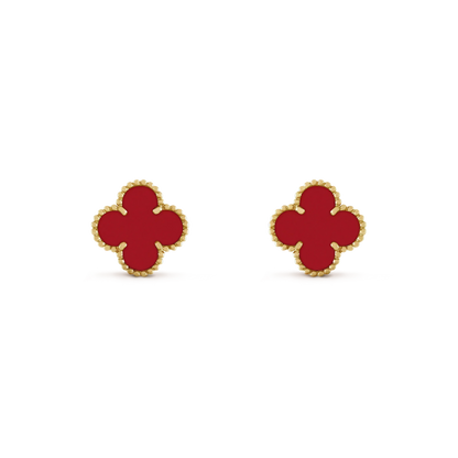 [✨ROSE💎]CLOVER MINI 9.5MM CARNELIAN EARRINGS