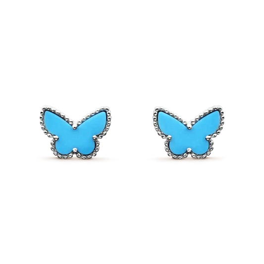 [✨ROSE💎]BUTTERFLY TURQUOISE EARRINGS SILVER