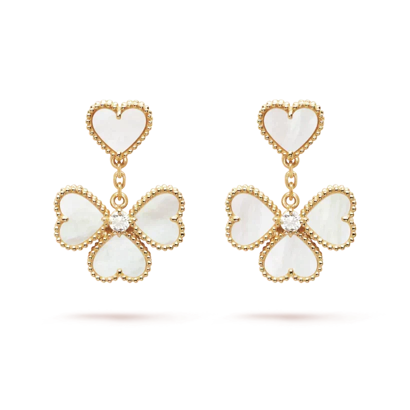 [✨ROSE💎]CLOVER SWEET WHITE MOP EARRINGS