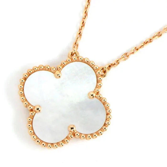 [✨ROSE💎]CLOVER 15MM WHITE MOTHER-OF-PEARL GOLD NECKLACE
