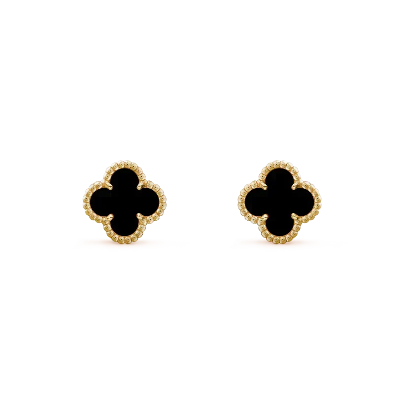 [✨ROSE💎]CLOVER MINI 9.5MM BLACK MOP EARRINGS