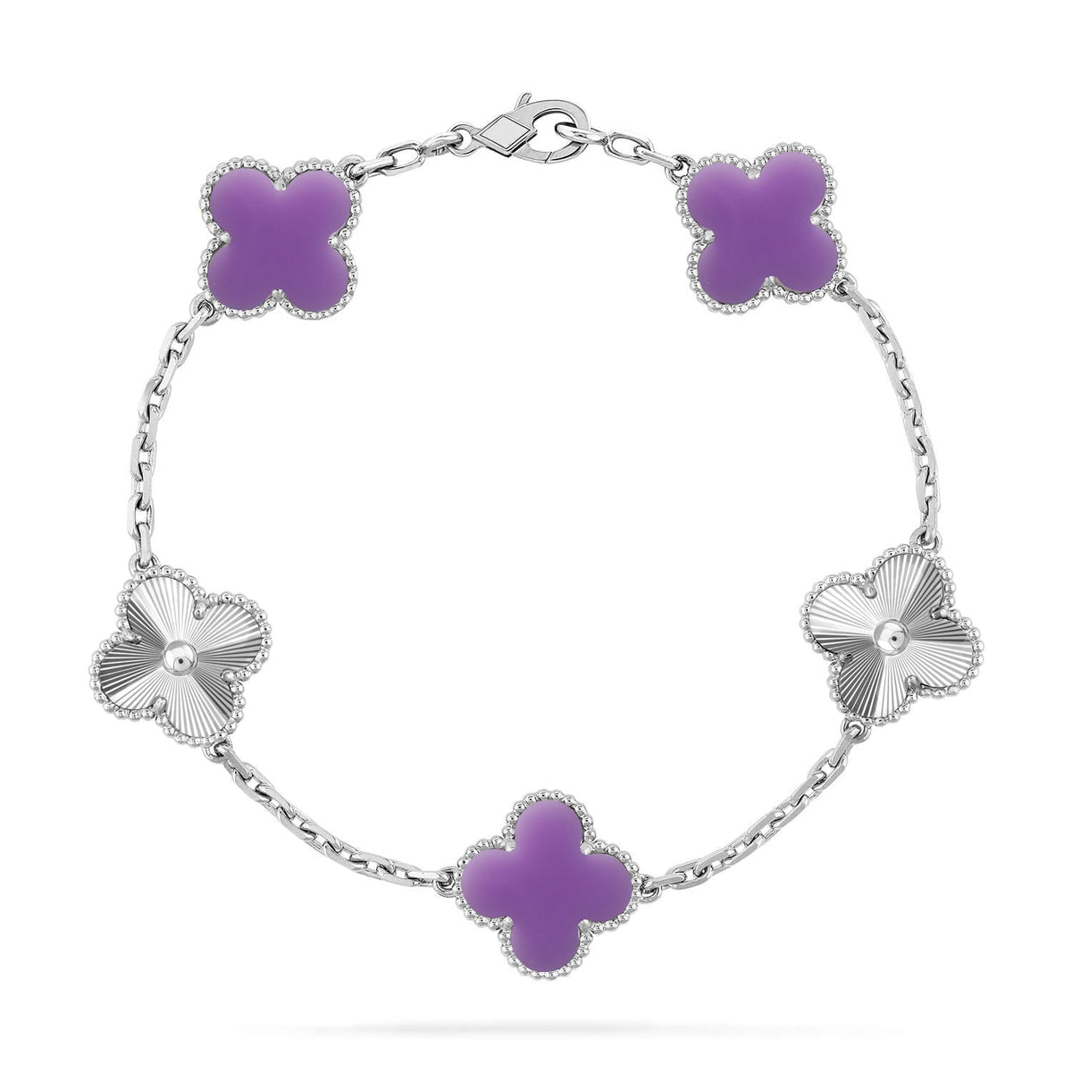 [✨ROSE💎]CLOVER 5 MOTIF LIGHT PURPLE BRACELET COLLECTION