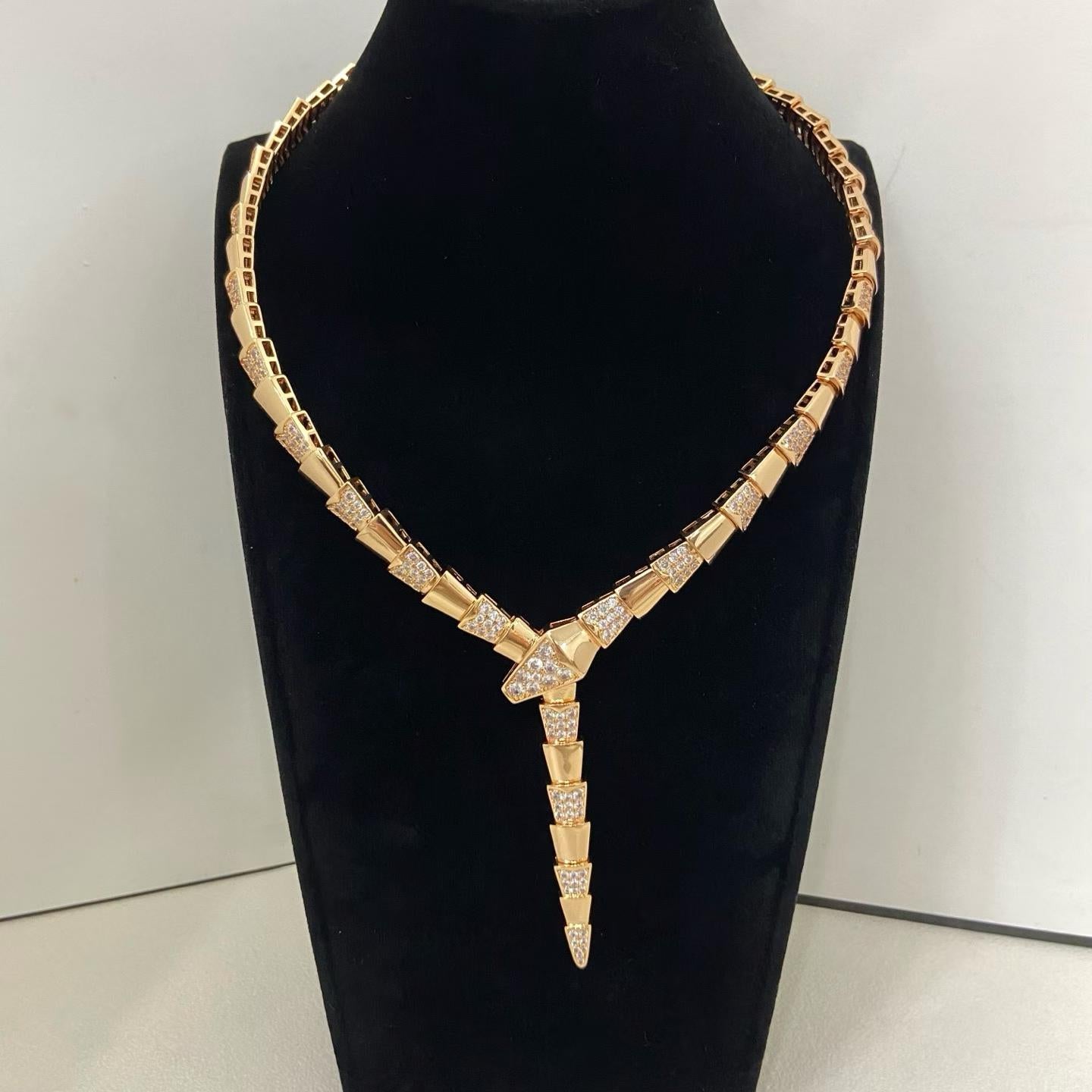 [✨ROSE💎]NEW WIDE BAND INLAID DIAMOND SNAKE NECKLACE