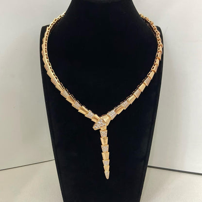 [✨ROSE💎]NEW WIDE BAND INLAID DIAMOND SNAKE NECKLACE