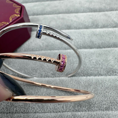 [✨ROSE💎]JUSTE BRACELET 2.5MM PINK STONES AT BOTH ENDS