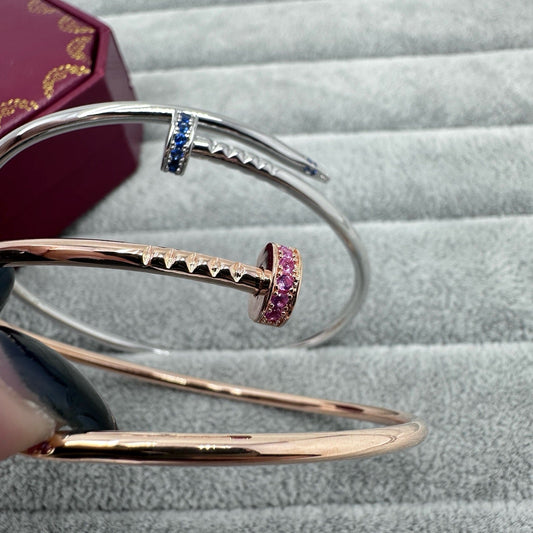[✨ROSE💎]JUSTE BRACELET 2.5MM PINK STONES AT BOTH ENDS