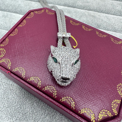 [✨ROSE💎]FULL STONE BIG LEOPARD HEAD NECKLACE