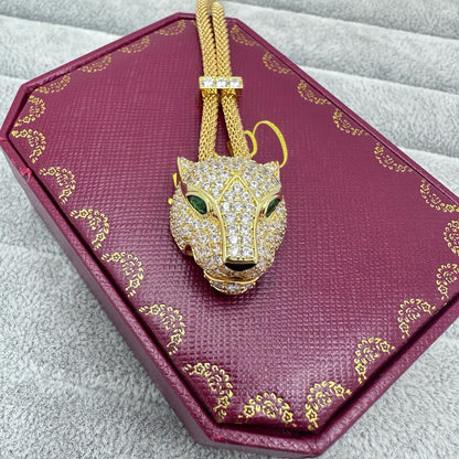 [✨ROSE💎]FULL STONE BIG LEOPARD HEAD NECKLACE