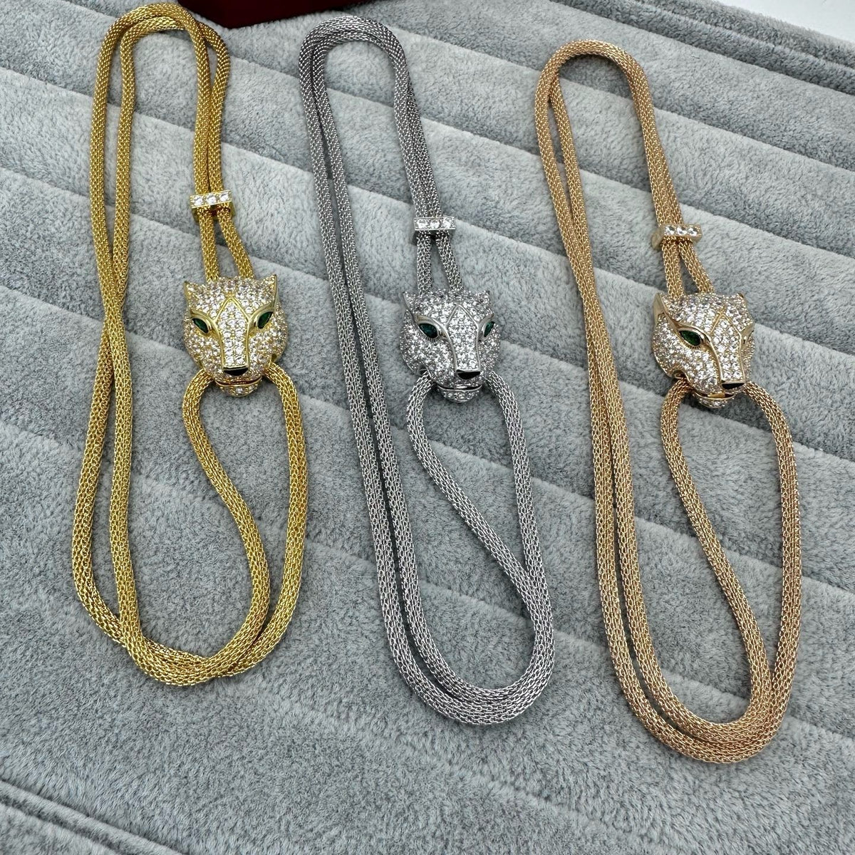 [✨ROSE💎]FULL STONE BIG LEOPARD HEAD NECKLACE