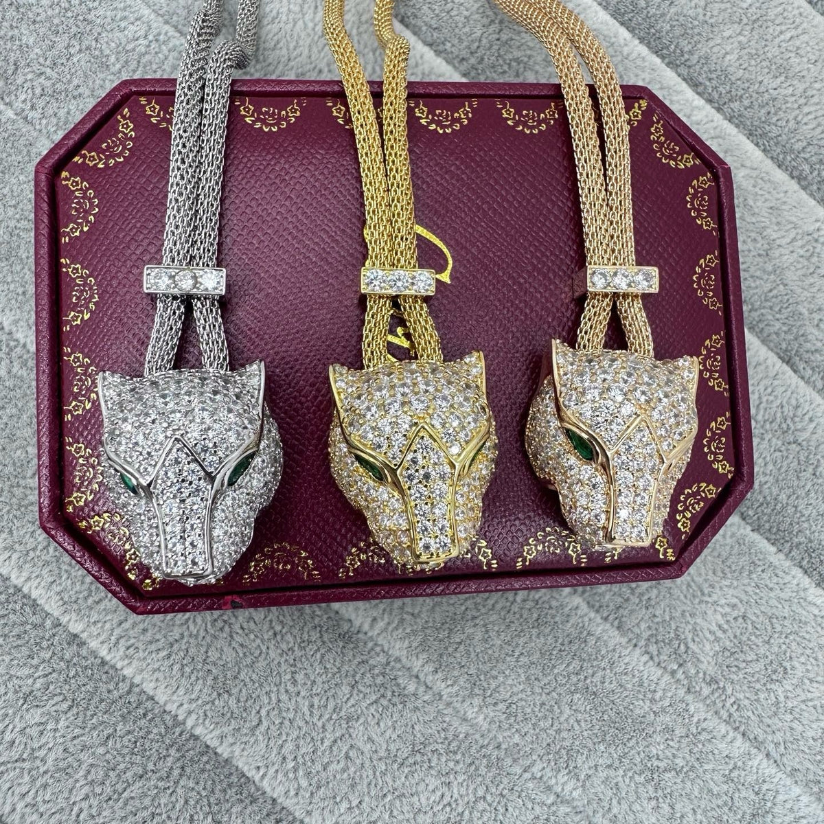 [✨ROSE💎]FULL STONE BIG LEOPARD HEAD NECKLACE