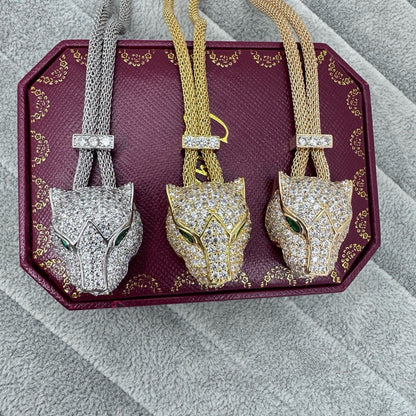 [✨ROSE💎]FULL STONE BIG LEOPARD HEAD NECKLACE