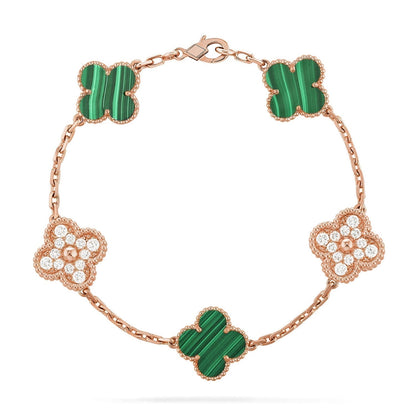 [✨ROSE💎] CLOVER 5 MOTIF MALACHITE BRACELET COLLECTION