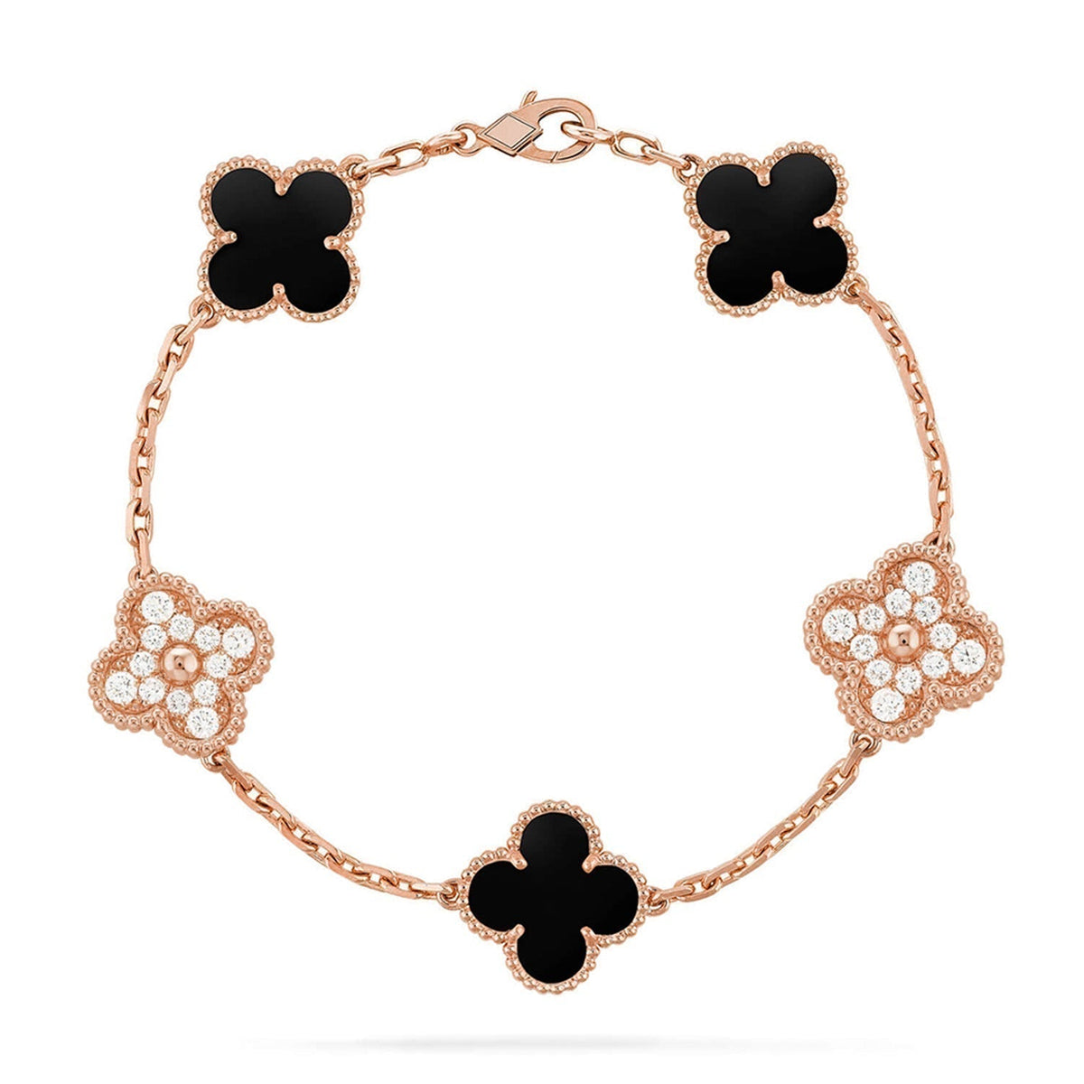 [✨ROSE💎] CLOVER 5 MOTIF ONYXS BRACELET COLLECTION