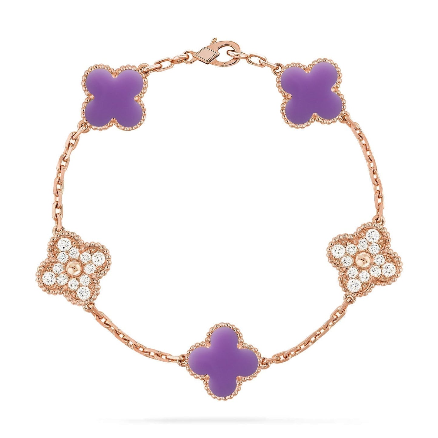 [✨ROSE💎]CLOVER 5 MOTIF LIGHT PURPLE BRACELET COLLECTION