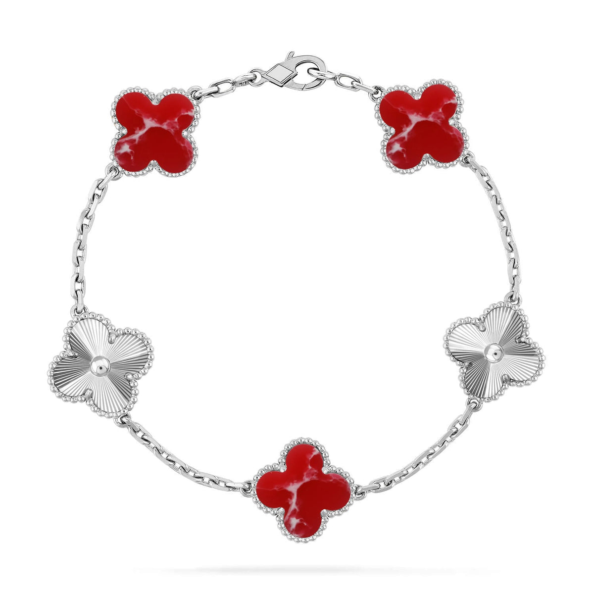 [✨ROSE💎]CLOVER 5 MOTIF RED PATTERN BRACELET COLLECTION
