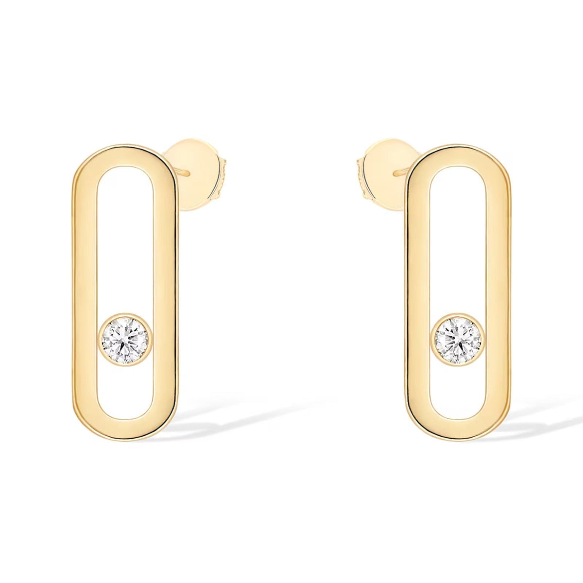 [✨ROSE💎]MOVE UNO SMALL 1 DIAMOND EARRINGS