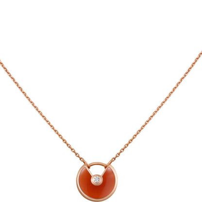 [✨ROSE💎]AMULETTE GOLD CARNELIAN ONYX NECKLACE
