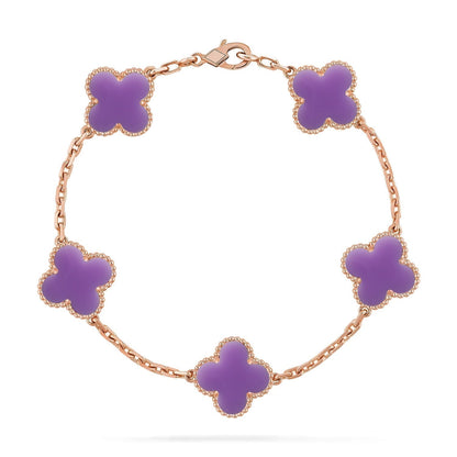 [✨ROSE💎]CLOVER 5 MOTIF LIGHT PURPLE BRACELET COLLECTION